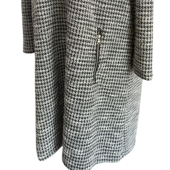 Gap Black White Silver Houndstooth Long Sleeve A-line Career Shift Dress Size XL - Picture 4 of 9